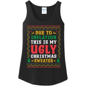 Funny Due to Inflation Ugly Christmas Sweaters Ladies Essential Tank