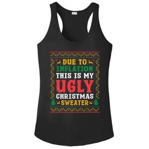 Funny Due to Inflation Ugly Christmas Sweaters Ladies PosiCharge Competitor Racerback Tank