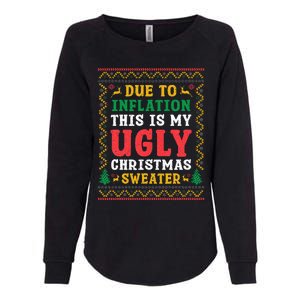 Funny Due to Inflation Ugly Christmas Sweaters Womens California Wash Sweatshirt