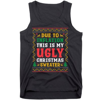 Funny Due to Inflation Ugly Christmas Sweaters Tank Top