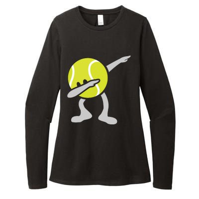 Funny Dabbing Tennis Ball Womens CVC Long Sleeve Shirt