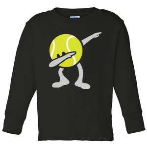 Funny Dabbing Tennis Ball Toddler Long Sleeve Shirt