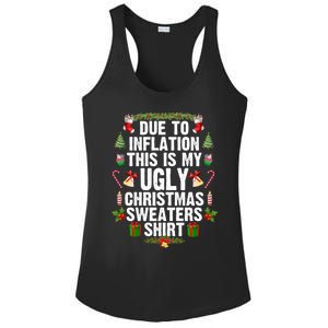 Funny Due To Inflation Ugly Christmas Sweaters Gift Ladies PosiCharge Competitor Racerback Tank