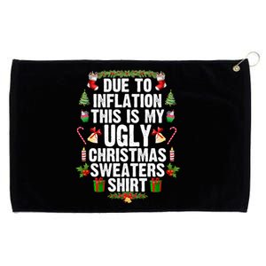 Funny Due To Inflation Ugly Christmas Sweaters Gift Grommeted Golf Towel