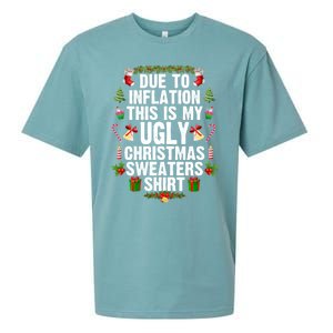 Funny Due To Inflation Ugly Christmas Sweaters Gift Sueded Cloud Jersey T-Shirt