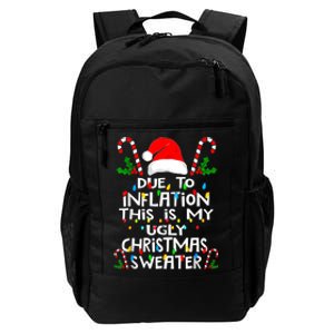 Funny Due To Inflation Ugly Christmas Sweaters For Women Daily Commute Backpack