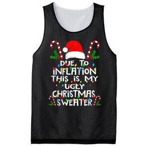 Funny Due To Inflation Ugly Christmas Sweaters For Women Mesh Reversible Basketball Jersey Tank