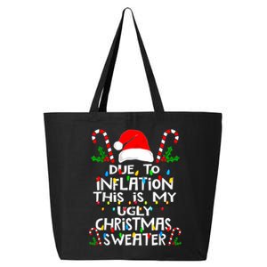 Funny Due To Inflation Ugly Christmas Sweaters For Women 25L Jumbo Tote