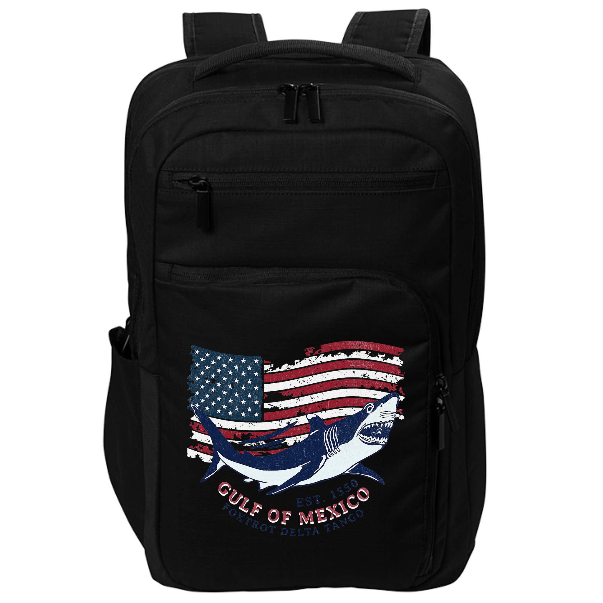 Foxtrot Delta Tango Shark Gulf Of Mexico Protest Impact Tech Backpack