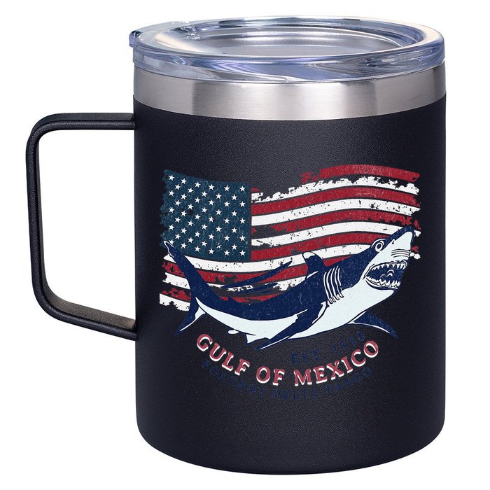 Foxtrot Delta Tango Shark Gulf Of Mexico Protest 12oz Stainless Steel Coffee Mug