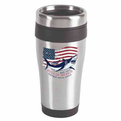 Foxtrot Delta Tango Shark Gulf Of Mexico Protest 16oz Travel Tumbler