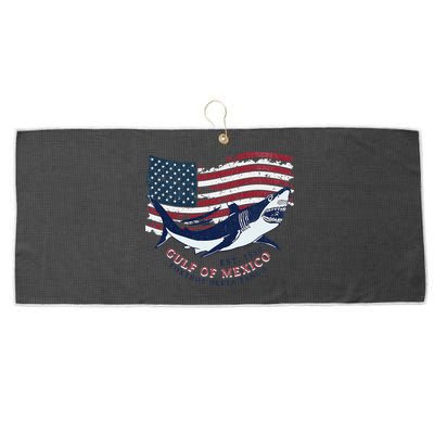 Foxtrot Delta Tango Shark Gulf Of Mexico Protest Large Microfiber Waffle Golf Towel