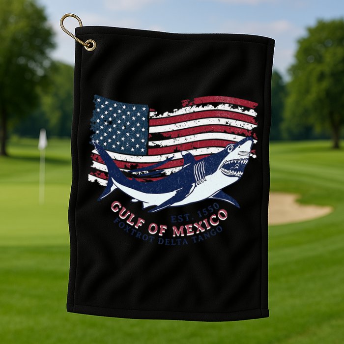 Foxtrot Delta Tango Shark Gulf Of Mexico Protest Golf Towel