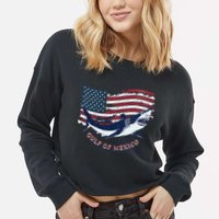 Foxtrot Delta Tango Shark Gulf Of Mexico Protest Cropped Pullover Crew