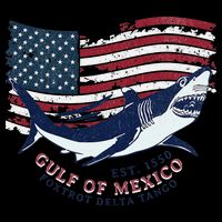 Foxtrot Delta Tango Shark Gulf Of Mexico Protest Cropped Pullover Crew
