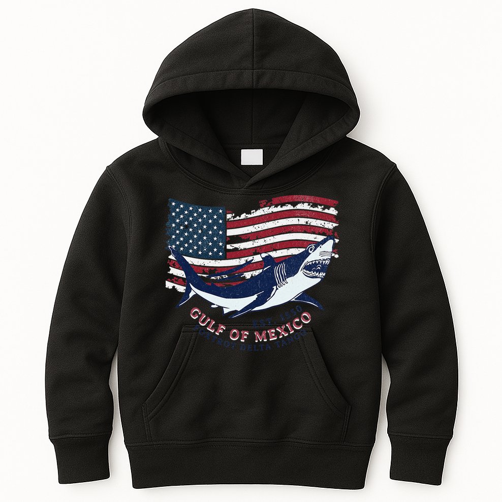 Foxtrot Delta Tango Shark Gulf Of Mexico Protest Kids Hoodie