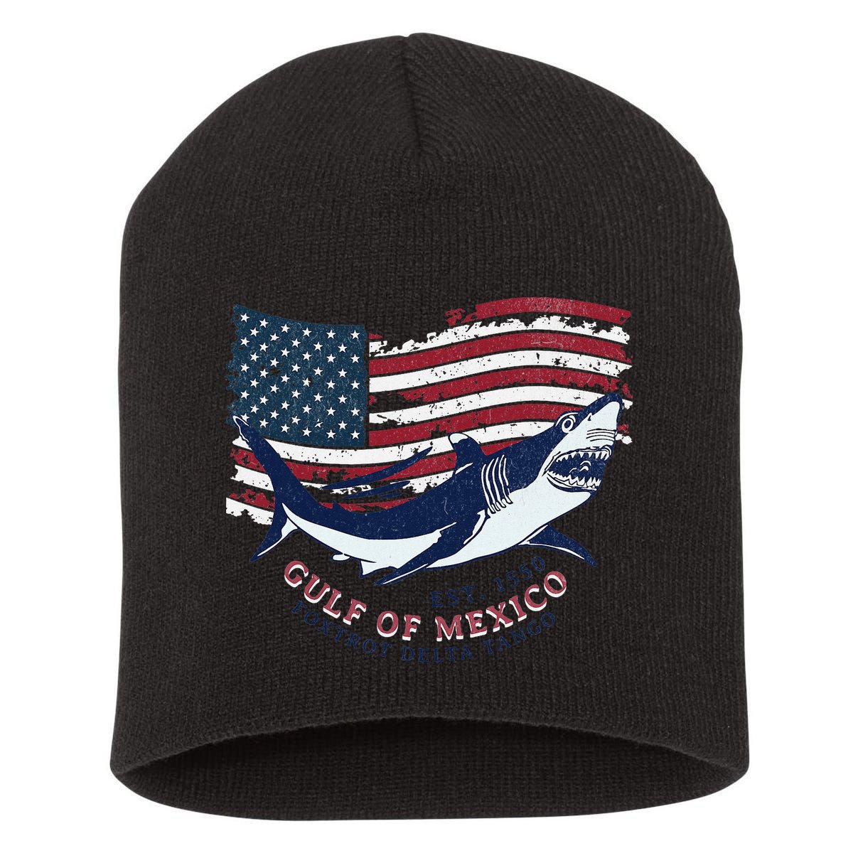 Foxtrot Delta Tango Shark Gulf Of Mexico Protest Short Acrylic Beanie