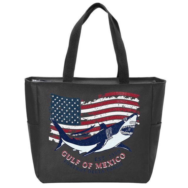 Foxtrot Delta Tango Shark Gulf Of Mexico Protest Zip Tote Bag
