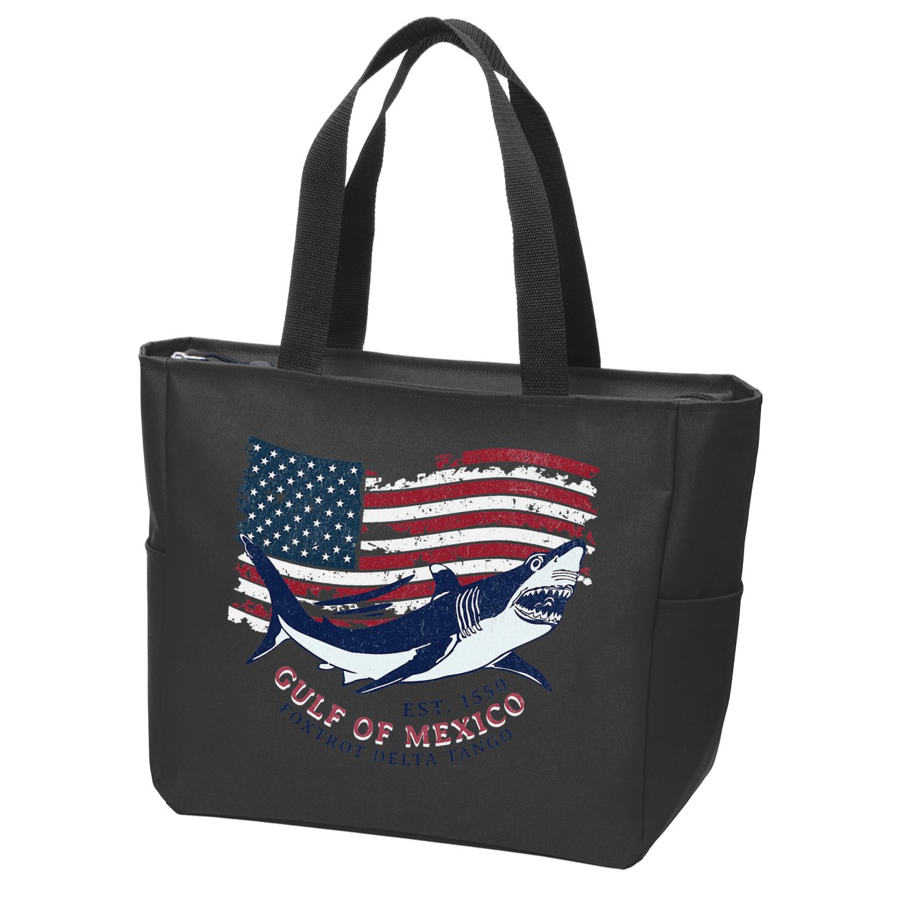 Foxtrot Delta Tango Shark Gulf Of Mexico Protest Zip Tote Bag