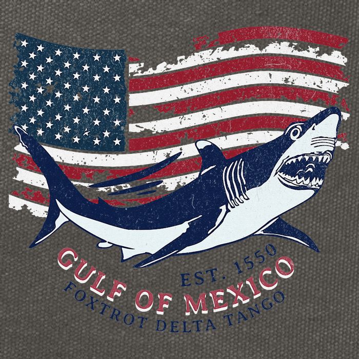 Foxtrot Delta Tango Shark Gulf Of Mexico Protest Cotton Canvas Backpack