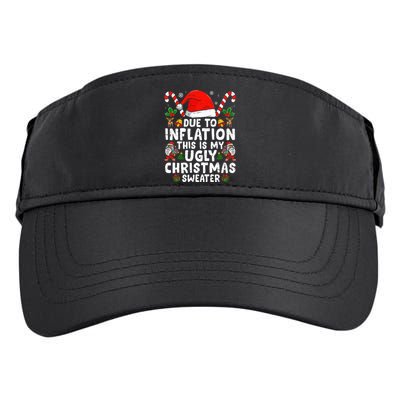 Funny Due to Inflation This is My Ugly Sweater For Christmas  Adult Drive Performance Visor