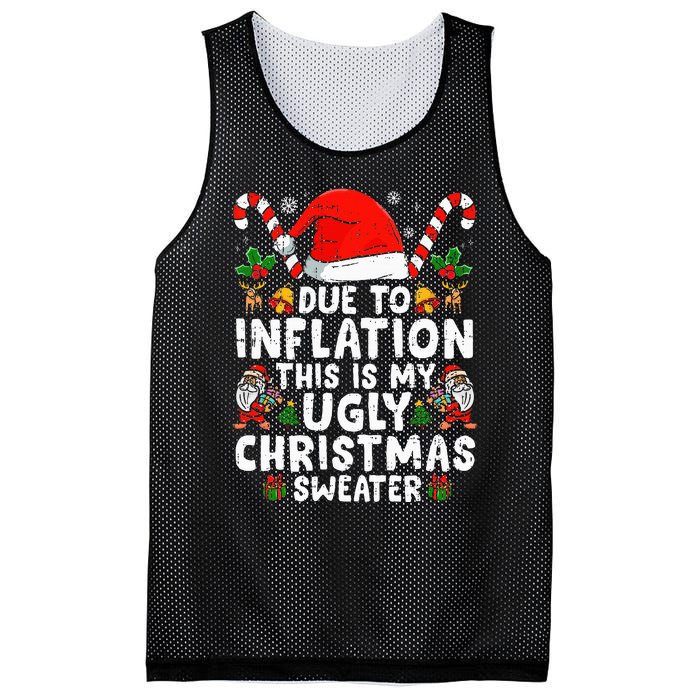 Funny Due to Inflation This is My Ugly Sweater For Christmas  Mesh Reversible Basketball Jersey Tank