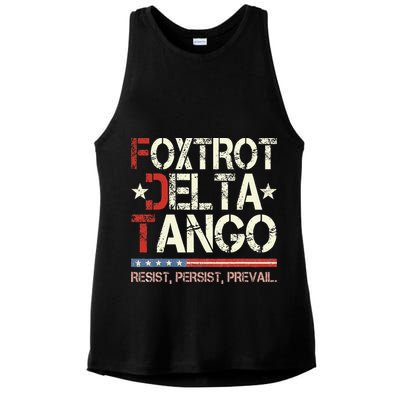 Foxtrots Delta Tangos Funny Foxtrots Delta Tangos Ladies PosiCharge Tri-Blend Wicking Tank