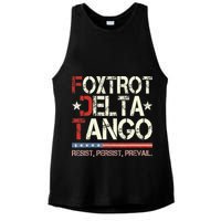 Foxtrots Delta Tangos Funny Foxtrots Delta Tangos Ladies PosiCharge Tri-Blend Wicking Tank