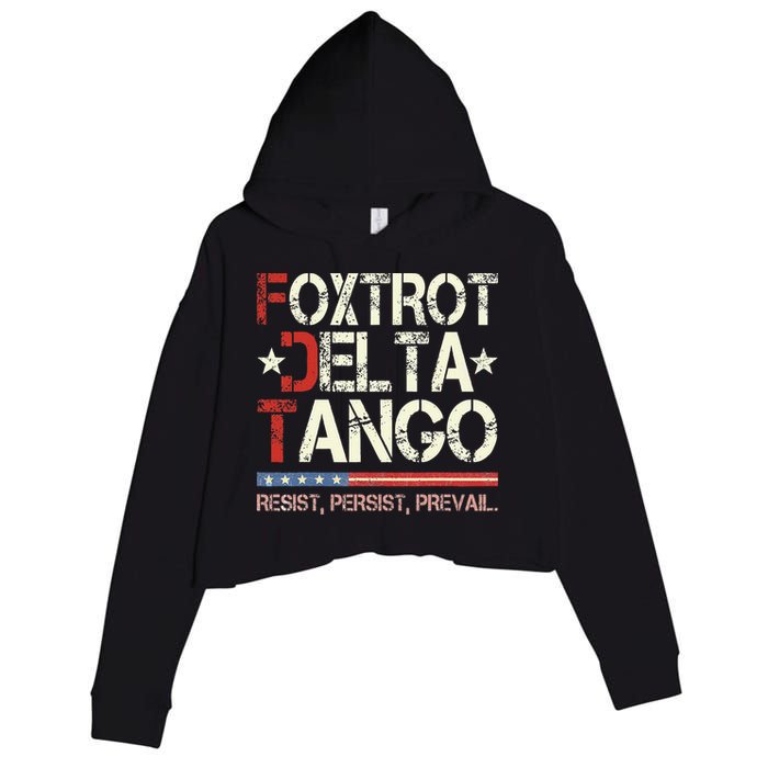 Foxtrots Delta Tangos Funny Foxtrots Delta Tangos Crop Fleece Hoodie