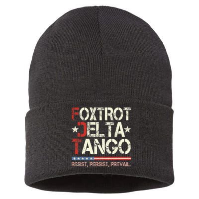 Foxtrots Delta Tangos Funny Foxtrots Delta Tangos Sustainable Knit Beanie
