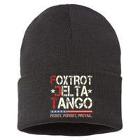 Foxtrots Delta Tangos Funny Foxtrots Delta Tangos Sustainable Knit Beanie