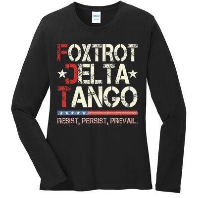 Foxtrots Delta Tangos Funny Foxtrots Delta Tangos Ladies Long Sleeve Shirt
