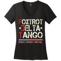 Foxtrots Delta Tangos Funny Foxtrots Delta Tangos Women's V-Neck T-Shirt