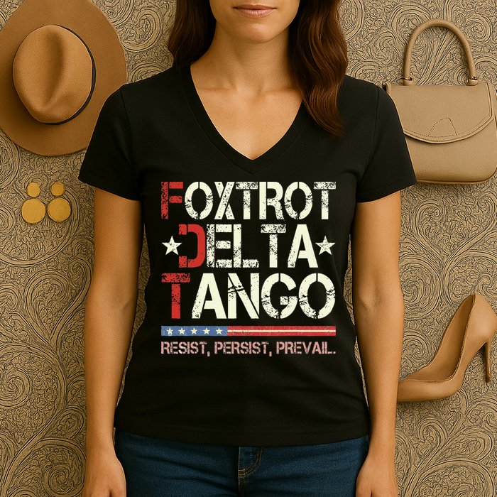 Foxtrots Delta Tangos Funny Foxtrots Delta Tangos Women's V-Neck T-Shirt