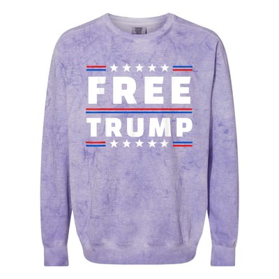 Free Donald Trump Republican Support  Colorblast Crewneck Sweatshirt