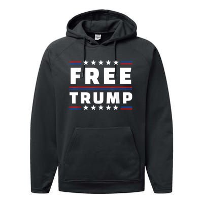 Free Donald Trump Republican Support  Performance Fleece Hoodie