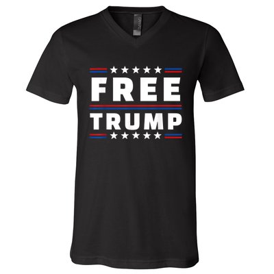 Free Donald Trump Republican Support  V-Neck T-Shirt