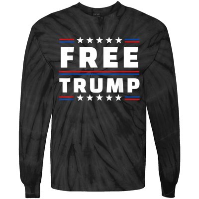 Free Donald Trump Republican Support  Tie-Dye Long Sleeve Shirt