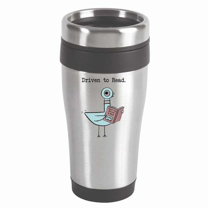 Funny Driven To Read Pigeon Library Reading Books Reader Funny 16oz Travel Tumbler