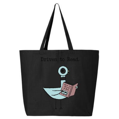 Funny Driven To Read Pigeon Library Reading Books Reader Funny 25L Jumbo Tote