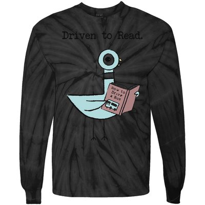 Funny Driven To Read Pigeon Library Reading Books Reader Funny Tie-Dye Long Sleeve Shirt