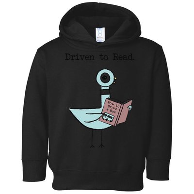 Funny Driven To Read Pigeon Library Reading Books Reader Funny Toddler Hoodie