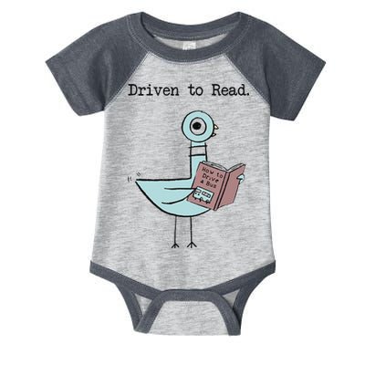 Funny Driven To Read Pigeon Library Reading Books Reader Funny Infant Baby Jersey Bodysuit