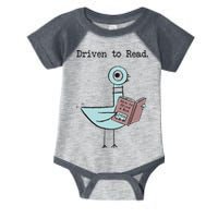 Funny Driven To Read Pigeon Library Reading Books Reader Funny Infant Baby Jersey Bodysuit