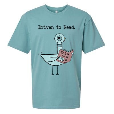 Funny Driven To Read Pigeon Library Reading Books Reader Funny Sueded Cloud Jersey T-Shirt