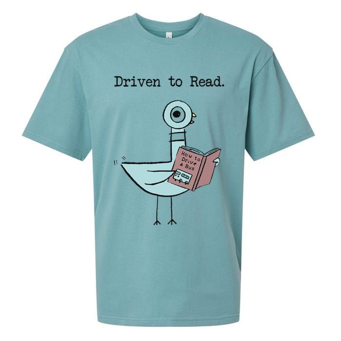 Funny Driven To Read Pigeon Library Reading Books Reader Funny Sueded Cloud Jersey T-Shirt
