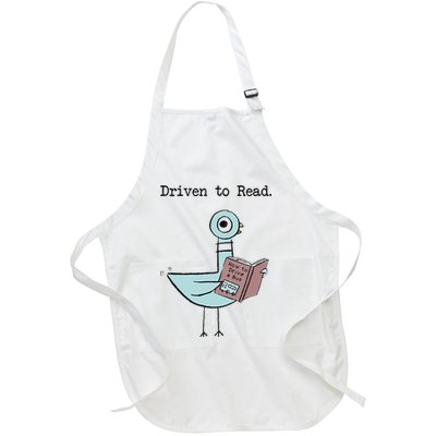 Funny Driven To Read Pigeon Library Reading Books Reader Funny Full-Length Apron With Pockets
