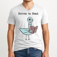 Funny Driven To Read Pigeon Library Reading Books Reader Funny V-Neck T-Shirt