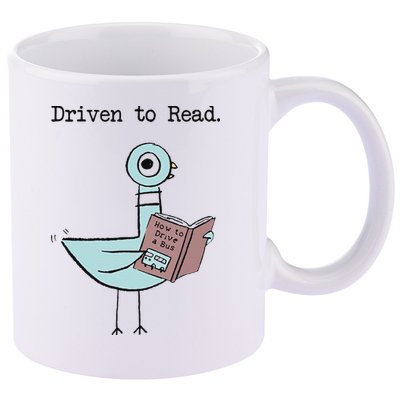 Funny Driven To Read Pigeon Library Reading Books Reader Funny 11oz C Handle Ceramic Mug