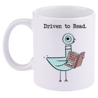 Funny Driven To Read Pigeon Library Reading Books Reader Funny 11oz C Handle Ceramic Mug
